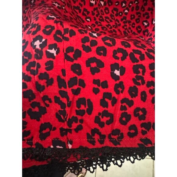 Lovers And Friends NWOT Jason Dress Cheetah Mini V Neck Red Black Size Small - Picture 8 of 12